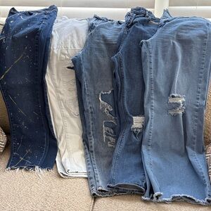 New York & Company Women's Skinny Jeans - Blue and White